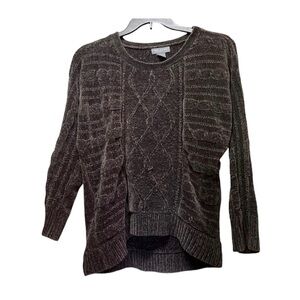 Forest Green Brown Chenille Sweater